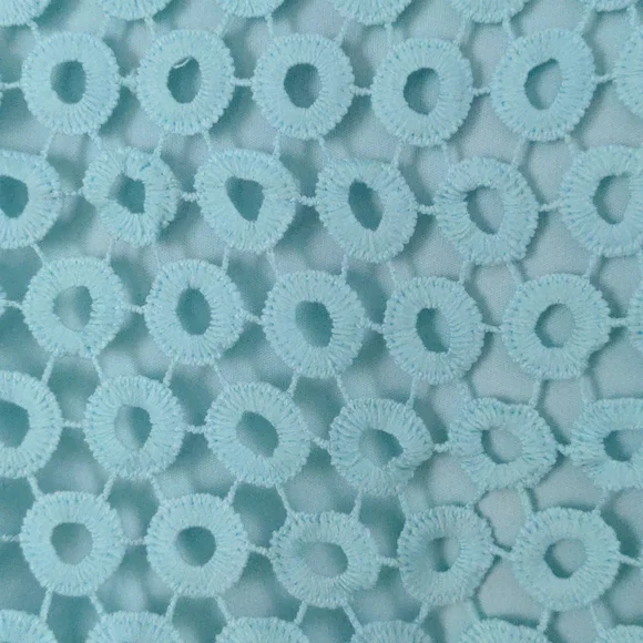 Aqua Mixed Media Blouse (like new) - Picture 3 of 5